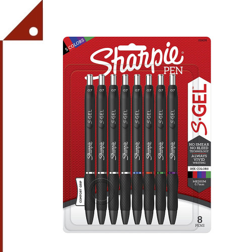 SHARPIE : SHP2126231* ปากกาเจล S-Gel Gel Pens 0.7mm Assorted Colors 8pk.