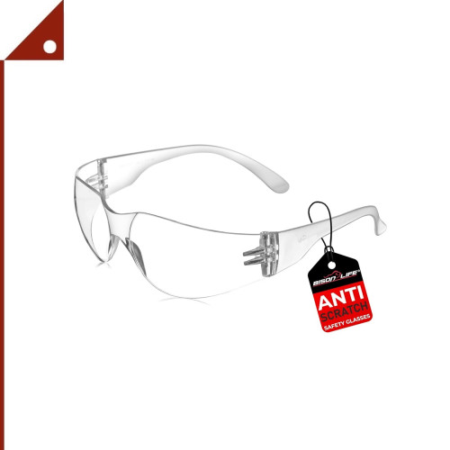 BISON : BSNBIS-SG-02* แว่นตานิรภัย LIFE Safety Glasses Clear Protective Polycarbonate Lens