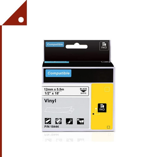 Aonomi : ANM18444* เทปพิมพ์อักษร Compatible Labels Tape (1/2 Inch. Black on White)