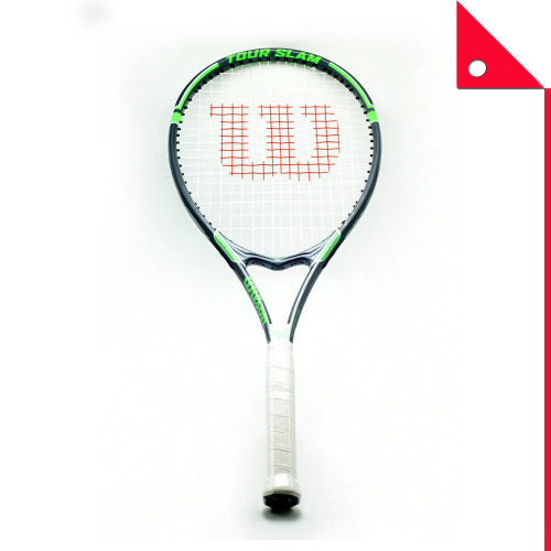 Wilson : WLSWRT32200U2* ไม้เทนนิส Tour Slam Strung Tennis Racquet 4 1/4-Inch, Black/Green