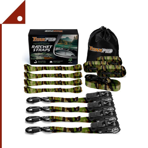 TitanPro : TNPAMZ001* สายรัดของ Ratchet Tie Down Straps 2,200lb 4pk.