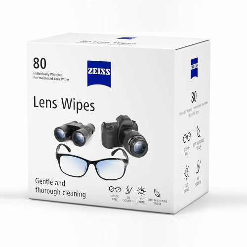 ZEISS : ZIS50251* แผ่นเช็ดทำความสะอาดเลนส์แบบเปียก Pre-Moistened Lens Cleaning Wipes, 80 Count 2