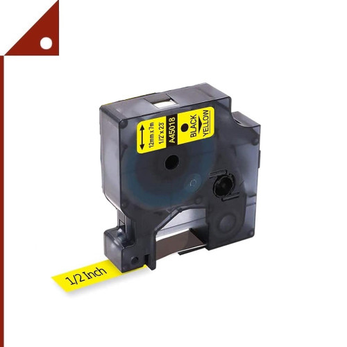 Freshworld : FHWA45018* เทปพิมพ์ฉลาก เทปทดแทน Compatible Labeling Tape (1/2 Inch. Black on Yellow)