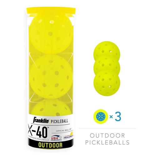 Franklin : FRK52821* ลูกพิกเกิลบอล Sports Outdoor Pickleballs X-40, 3pk., Yellow 2