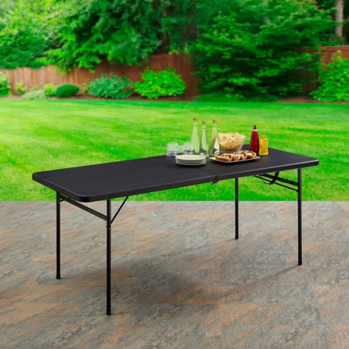 Mainstays : MTY20886* โต๊ะพับพลาสติก 6 Foot Bi-Fold Plastic Folding Table, Black 2