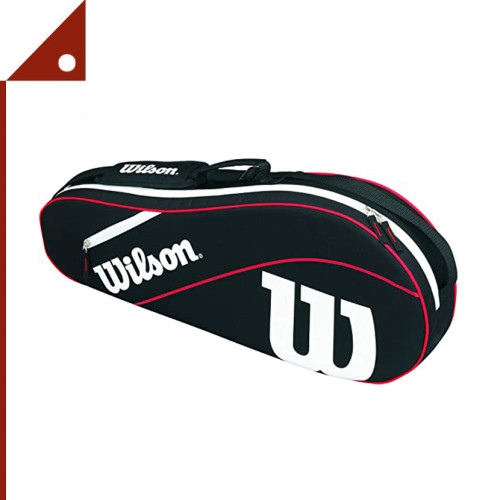 Wilson : WLSWRZ881603* กระเป๋าเก็บไม้เทนนิส Wilson Advantage III Triple Bag, Black White Red   