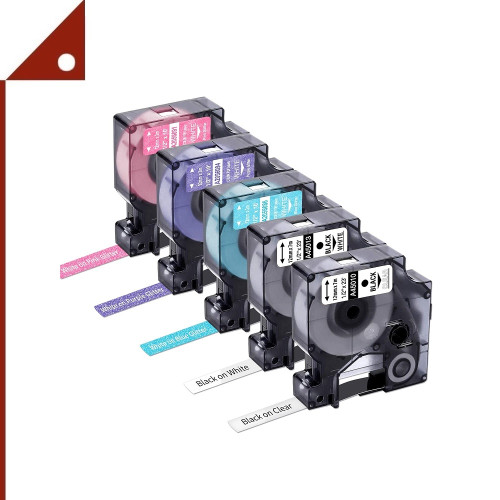 Freshworld : FHWAMZ002* เทปพิมพ์ฉลาก เทปทดแทน Compatible Labeling Tape (1/2 Inch. 5 Colors Mix)