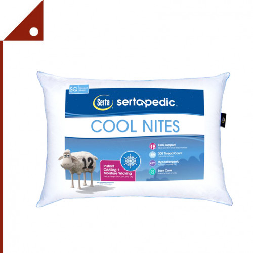 Sertapedic : STA1638890* หมอน Cool Nites Bed Pillow, Standard/Queen, White