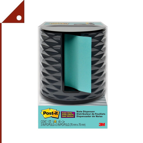 Post-it : PITABS-330-B* ที่จ่ายกระดาษโน้ต Note Dispenser, Black with Grey 3 X 3 Inch.