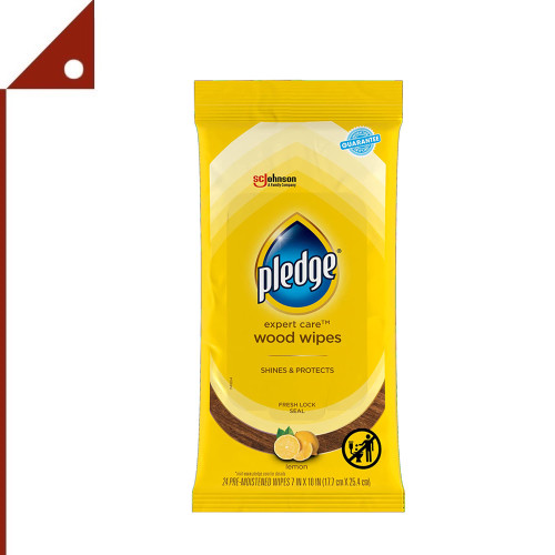 Pledge : PDG624489* ผ้าเปียกเช็ดทำความสะอาดเฟอร์นิเจอร์ Multi-Surface Furniture Polish Wipes, Lemon