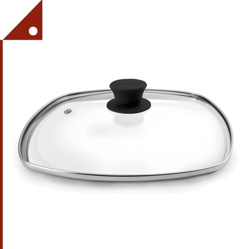 Cuisinel : CNLAMZ006* ฝาปิดกระทะ Square Glass Lid for Grill Pans with Steam Vent Hole 10.5-Inch.
