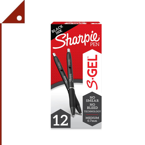 SHARPIE : SHP2096159* ปากกาเจล S-Gel 0.7mm Black Ink Gel Pen, 12pk.
