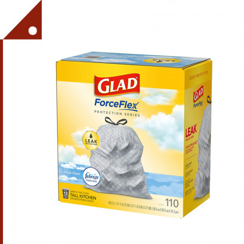 Glad : GLD125877* ถุงขยะ ForceFlex Protection Series Trash Bags, 13-Gal, 110 Bags
