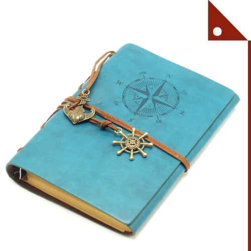 MALEDEN : MLD48002* สมุดบันทึก Leather Writing Journal Notebook, Sky Blue