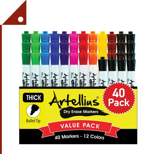 Artellius : ATUDE-40* ชุดปากกามาร์คเกอร์ Dry Erase Markers 40pk.