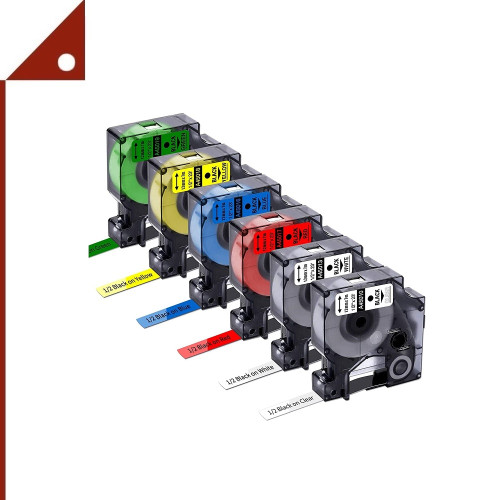 Freshworld : FHWAMZ001* เทปพิมพ์ฉลาก เทปทดแทน Compatible Labeling Tape (1/2 Inch. 6 Colors Mix)