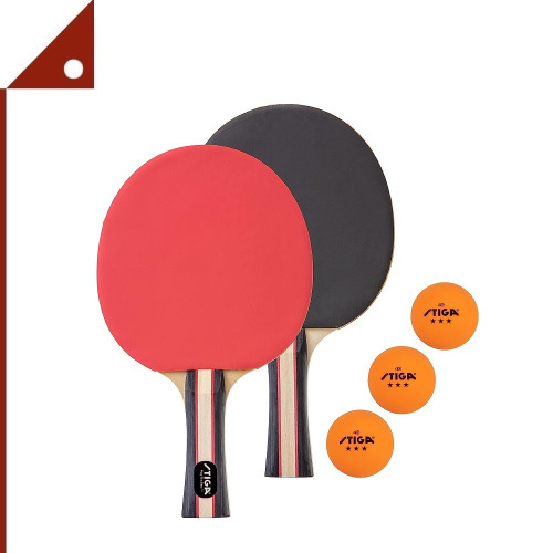 STIGA : STGT1363* ไม้ปิงปอง Performance 2 Table Tennis Rackets with 3 Star Orange Balls