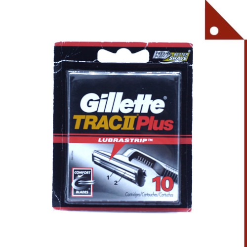 Gillette : GILT2PR-10* ใบมีดโกนหนวด TRAC II Plus Razor Blade Refill Cartridges 10 Count