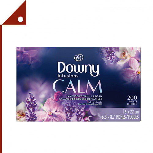 Downy : DWNLNV-200* แผ่นปรับผ้านุ่ม แผ่นอบผ้า Infusions Dryer Sheets, Lavender & Vanilla , 200 count