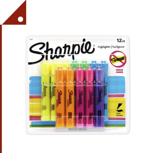 Sharpie : SHP25145* ชุดปากกาไฮไลท์ Tank Highlighters Assorted Fluorescent Colors 12 Count