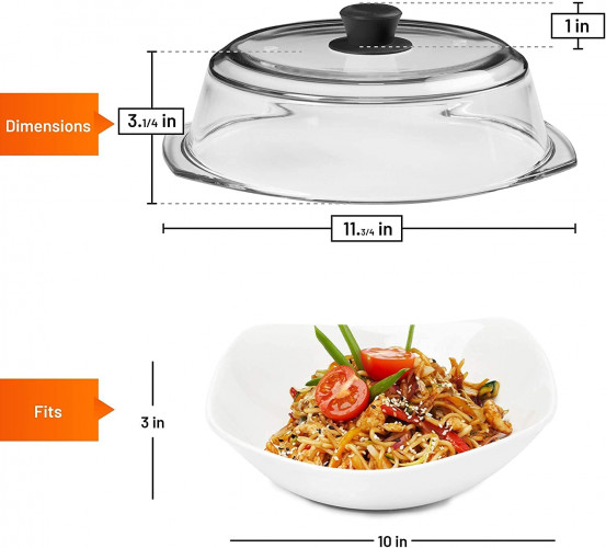 Bezrat BZTAMZ001* ฝาครอบอาหารสำหรับไมโครเวฟ Microwave Tall Glass