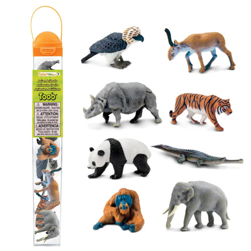 Safari Ltd. : SFR100685 โมเดลสัตว์ แบบกล่อง Asian Animals
