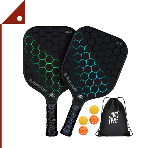 JoncAye : JCALITE-FGS-2PK-E* ชุดไม้พิกเกิลบอลพร้อมลูก Pickleball Paddles Set of 2 with 4 Balls