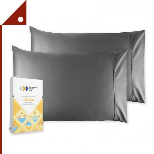 California Design Den : CDDSPL-GRY* ปลอกหมอน Pillow Covers Standard Size, Set of 2, Gray