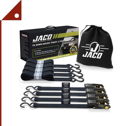 JACO : JCOAMZ001* สายรัดของ Ratchet Tie Down Straps 1 inch x 15 ft, 4-pk.