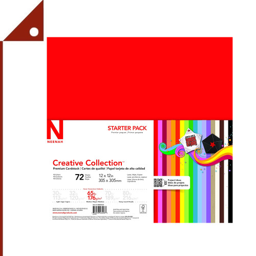 Neenah : NNH46408-02* กระดาษสี Creative Collection Specialty Cardstock Starter Kit, 72 Sheets