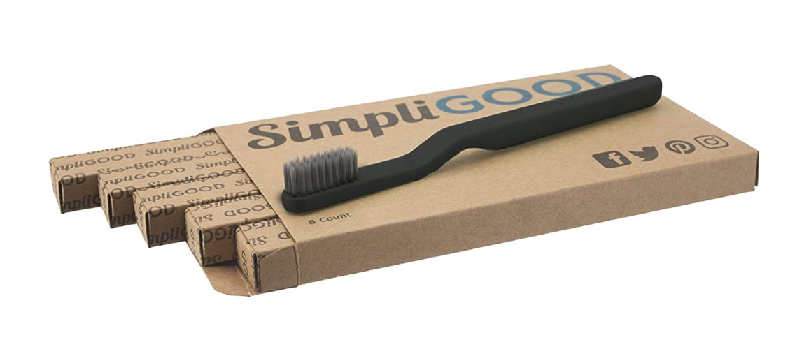 SimpliGOOD : SPGAMZ001* แปรงสีฟัน Toothbrushes Black, 5 Count 3