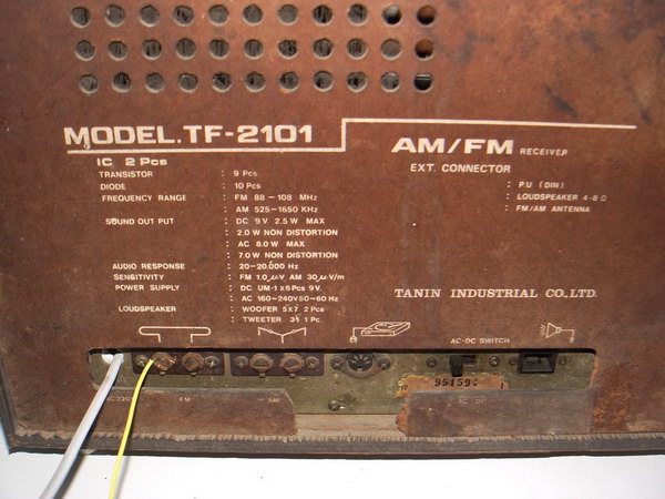 TANIN TF-2101 วิทยุ AM/FM 5