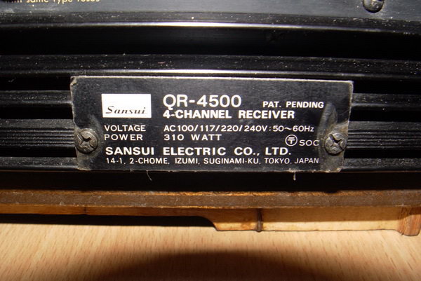 Sansui QR-4500 4แชลแนลใช้งานได้ปกติทุกฟังชั่น เครื่องใหญ่หนัก เสียงดีมาก 27x4 9