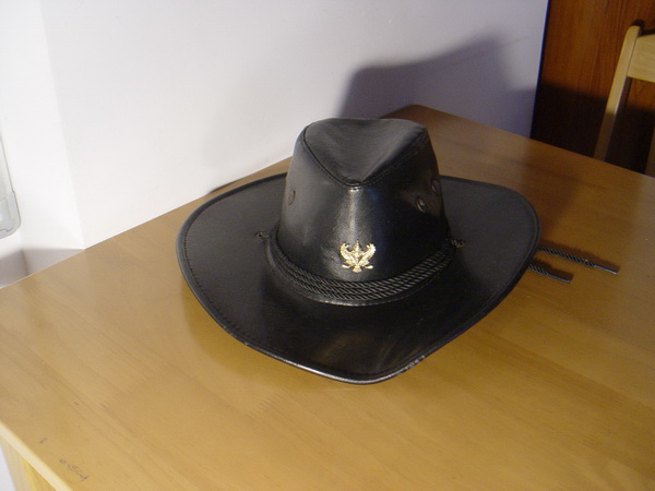 หมวกคาวบอยสีดำหนังแท้ Size-Medium 0