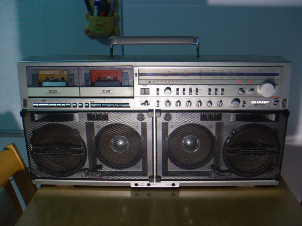 บูมบ็อกยักษ์รุ่นแพง GHETTOBLASTER BOOMBOX SHARP GF-777 รุ่นใหญ่หายาก วิทยุ-เทปใช้งานได้ปกติ