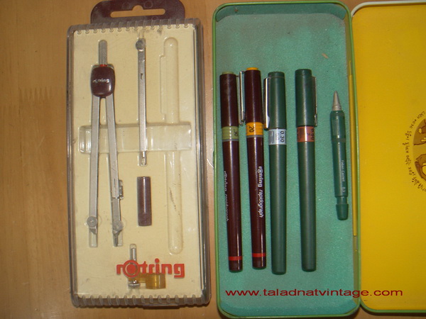 ปากกาหมึกซึมเขียนแบบและ ชุดวงเวียน roting Made in Germany