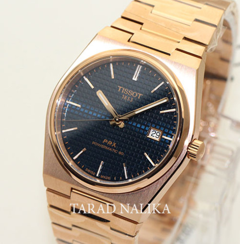 นาฬิกา TISSOT PRX POWERMATIC 80  T137.407.33.041.00  เรือนทอง pinkgold