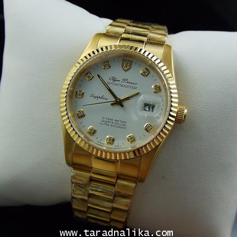 นาฬิกา Olym pianus sportmaster sapphire 89322-616 ขอบหยัก เรือนทอง