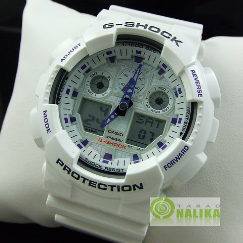 นาฬิกา CASIO G-shock GA-100A-7ADR White 2 ระบบใหม่