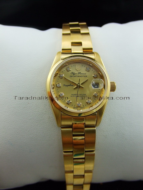 นาฬิกา Olym pianus lady sportmaster sapphire 89341L-403E เรือนทอง 1