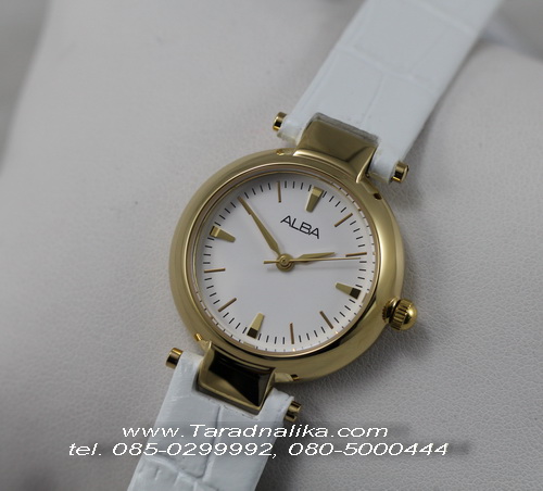 นาฬิกา ALBA modern ladies gold ARSY04X1 สายหนังขาว