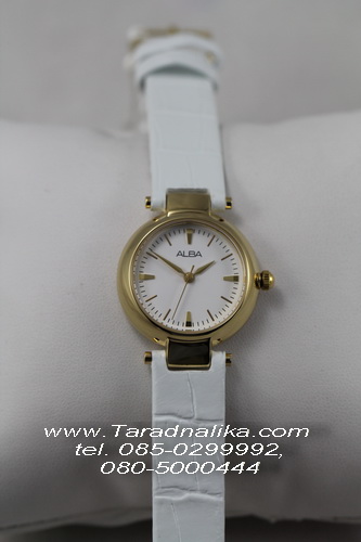นาฬิกา ALBA modern ladies gold ARSY04X1 สายหนังขาว 1