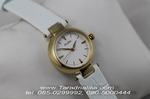 นาฬิกา ALBA modern ladies gold ARSY04X1 สายหนังขาว 2