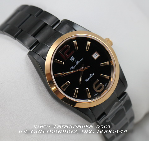นาฬิกา Olym pianus sapphire Gent 8934m-630 black ip 2