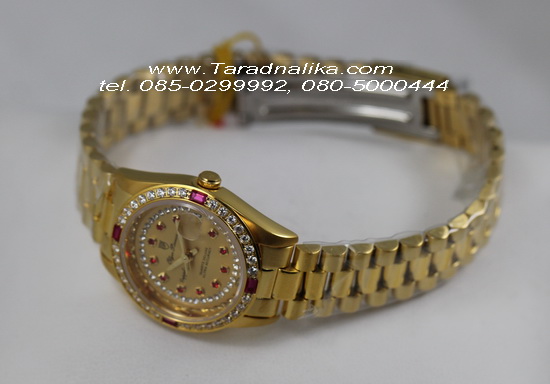 นาฬิกา Olym pianus Lady Crystal Shapphire T68322-403E เรือนทอง 3