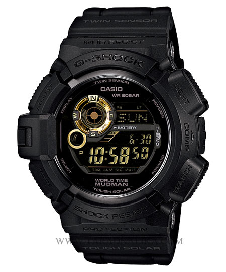 นาฬิกา G-Shock MUDMAN G-9300GB-1DR GOLD Series พร้อมระบบเข็มทิศ บอกอุณหภูมิ
