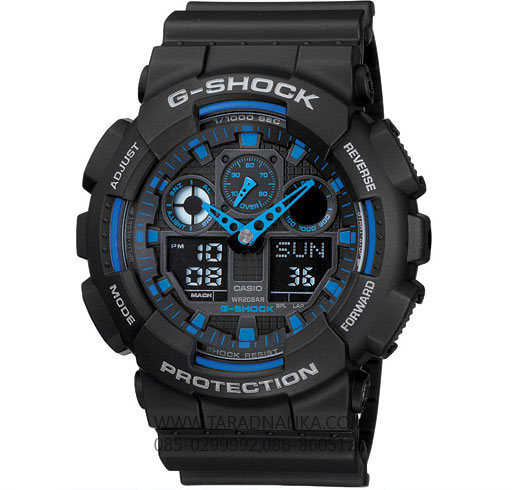 นาฬิกา CASIO G-shock GA-100-1A2DR BlackBlue 2 ระบบใหม่