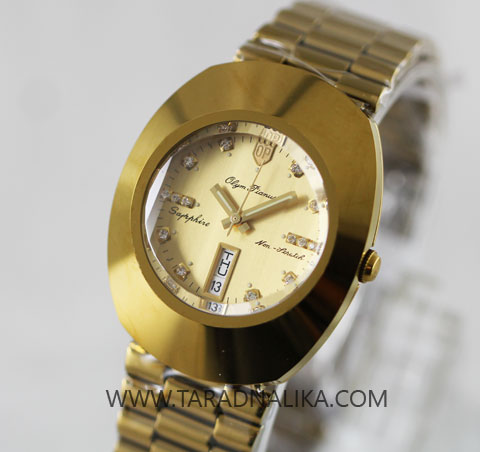 นาฬิกา Olym pianus gent sapphire 8217-406E เรือนทอง พลอย 14 เม็ด
