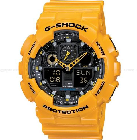 นาฬิกา CASIO G-shock GA-100A-9ADR Yellow 2 ระบบใหม่