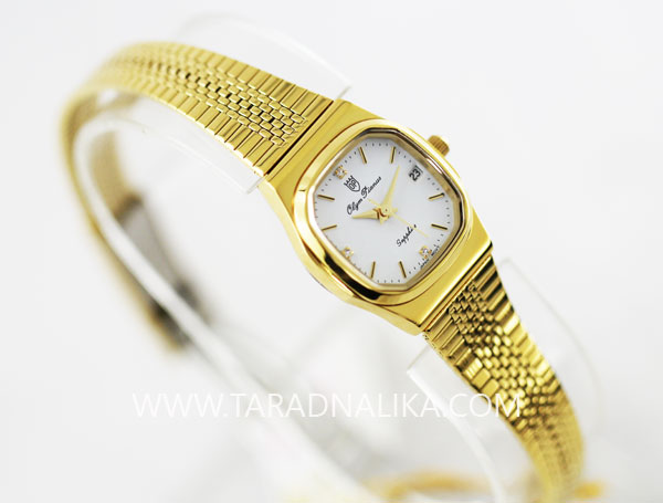 นาฬิกา Olym pianus lady sapphire 6807L-601 เรือนทอง หน้าปัดขาว 2